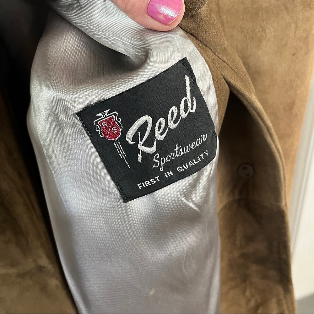 Vintage Reed Sportswear Women’s Brown suede leather Coat - Picture 5 of 12